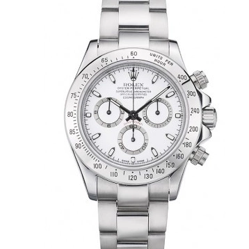 Aaa replica White Daytona 80297 Swiss Rolex Stainless Dial Steel Bracelet 0715